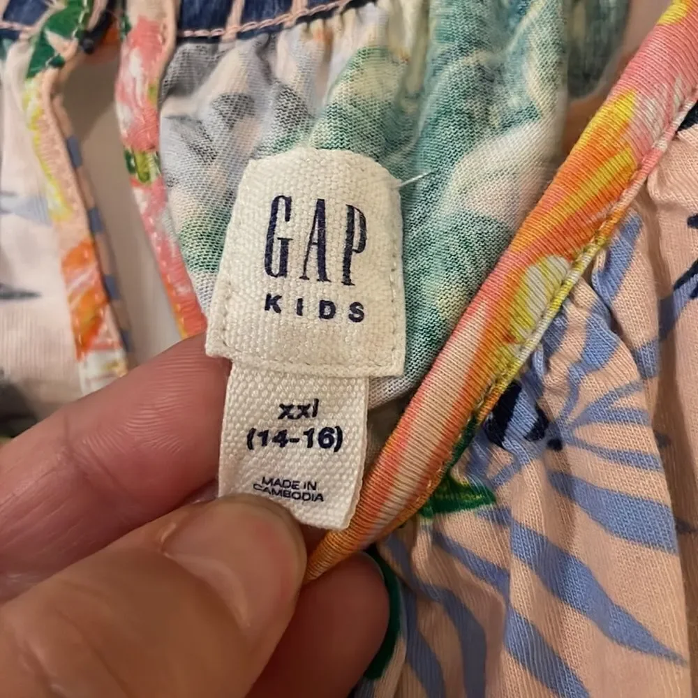 ✨Gap Kids Tropical Floral Cotton Short Sleeve Dress